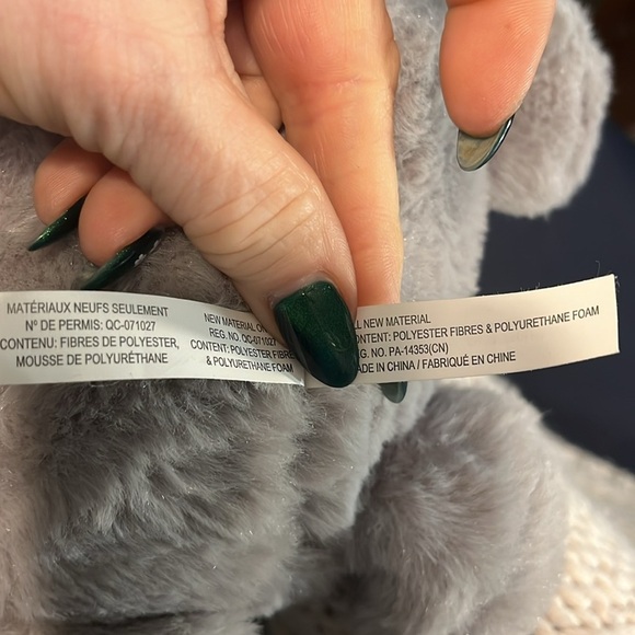 American Greetings Rabbit Plush Gray Easter Bunny Round  9” Tall - Picture 6 of 6